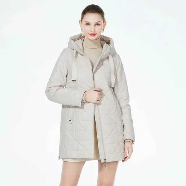 ICEbear Female Padded Coat Autumn Mid-Length Loose Parka Women Fashionable Light Cotton Quilted Jacket