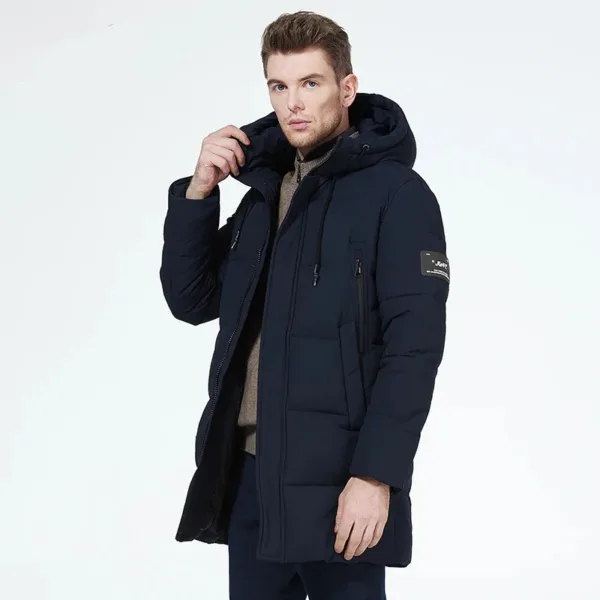 ICEbear winter men's clothing thicken warm men's jacket hooded men's mid-length coat fashionable cotton jacket